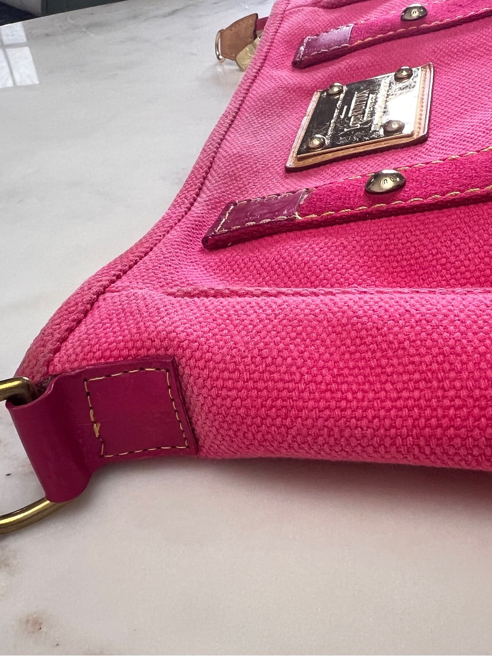 Louis Vuitton Antigua Cabas MM bag - poor condition, amateurly converted - Picture 8 of 16